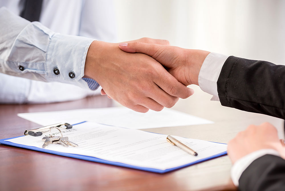 handshake over a contract